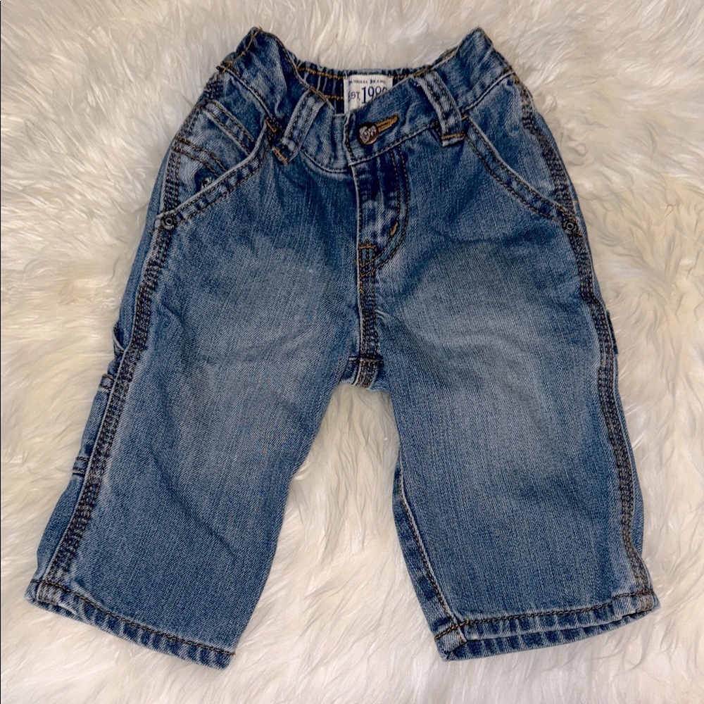 6/9m boys carpernter Stylish Blue Denim boys  Jeans adjustable waist